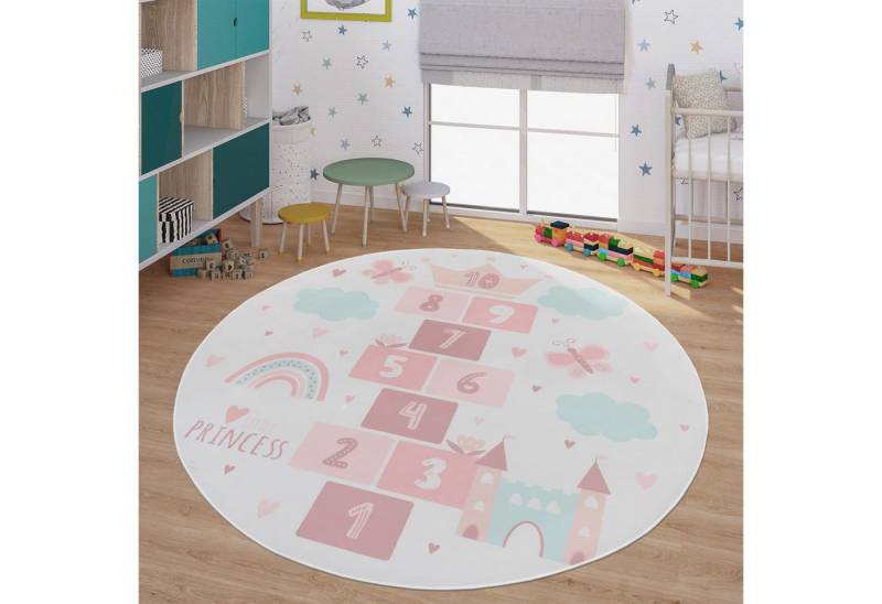 TT Home Teppich 10-348-25_160X160_Creme_Rund, Rund, Höhe: 4 mm, Kinderzimmerteppich Teppich Kinderteppich Rutschfest Herz Wolke Schmet TT Home Teppich 10-348-25_160X160_Creme_Rund, Rund, Höhe: 4 mm, Kinderzimmerteppich Teppich Kinderteppich Rutschfest Herz Wolke Schmet von TT Home