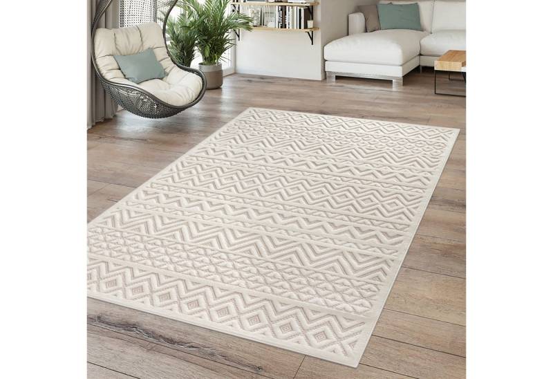 TT Home Teppich 10-498-3_60X100_Creme_Rechteckig, Rechteckig, Höhe: 14 mm, In-& Outdoor Teppich Esszimmer Wetterfest Balkon Unifarben 3D Boho Ska TT Home Teppich 10-498-3_60X100_Creme_Rechteckig, Rechteckig, Höhe: 14 mm, In-& Outdoor Teppich Esszimmer Wetterfest Balkon Unifarben 3D Boho Ska von TT Home
