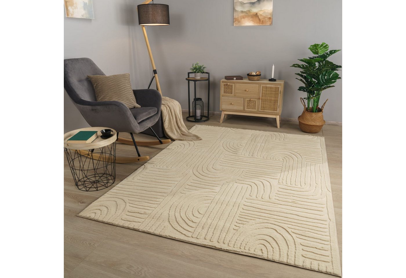 TT Home Teppich 10-515-7_80X150_Beige_Rechteckig, Rechteckig, Höhe: 14 mm, Wohnzimmer Teppich Esszimmer Kurzflor Geometrische Optik Skandi Boho U TT Home Teppich 10-515-7_80X150_Beige_Rechteckig, Rechteckig, Höhe: 14 mm, Wohnzimmer Teppich Esszimmer Kurzflor Geometrische Optik Skandi Boho U von TT Home