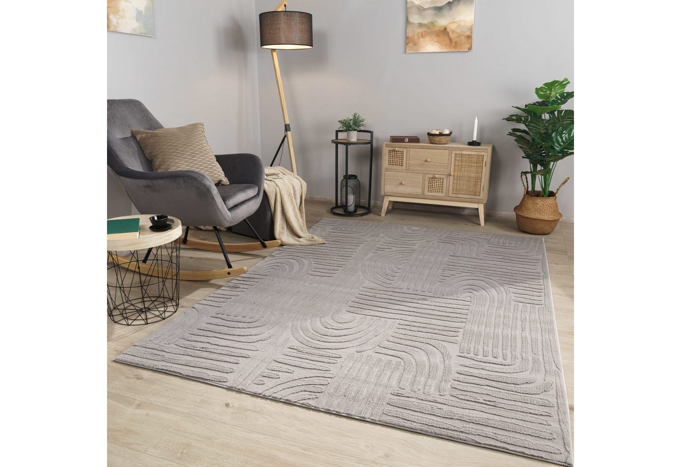 TT Home Teppich 10-515-7_80X150_Grau_Rechteckig, Rechteckig, Höhe: 14 mm, Wohnzimmer Teppich Esszimmer Kurzflor Geometrische Optik Skandi Boho U TT Home Teppich 10-515-7_80X150_Grau_Rechteckig, Rechteckig, Höhe: 14 mm, Wohnzimmer Teppich Esszimmer Kurzflor Geometrische Optik Skandi Boho U von TT Home