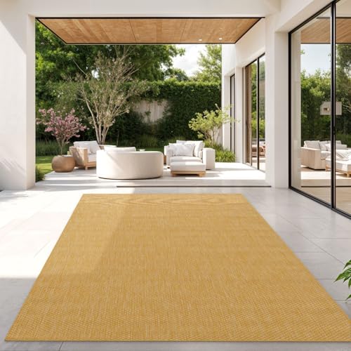 TT Home Teppich Für Outdoor Küchenteppich Balkon Terrasse Unifarbenes Design Modern, Farbe: Gelb, Größe:200x280 cm TT Home Teppich Für Outdoor Küchenteppich Balkon Terrasse Unifarbenes Design Modern, Farbe: Gelb, Größe:200x280 cm von TT Home