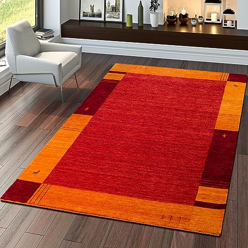TT Home Teppich Gabbeh Handgefertigt Qualität Modern 100% Wolle Meliert In Terrakotta, Größe:240x340 cm von TT Home