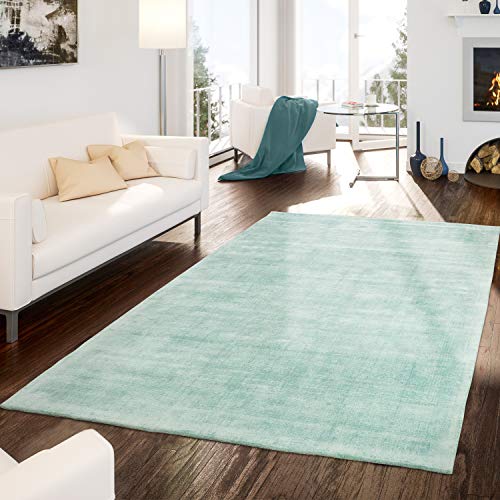 TT Home Teppich Handgetuftet Modern Qualität Edel Viskose Schimmer Glanz Pastell Grün, Größe:80x150 cm TT Home Teppich Handgetuftet Modern Qualität Edel Viskose Schimmer Glanz Pastell Grün, Größe:80x150 cm von TT Home