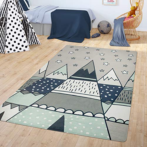 TT Home Teppich Kinderzimmer Kinderteppich Babymatte Tipi Design Mit Sternen Muster, Farbe:Grau, Größe:80x150 cm TT Home Teppich Kinderzimmer Kinderteppich Babymatte Tipi Design Mit Sternen Muster, Farbe:Grau, Größe:80x150 cm von TT Home
