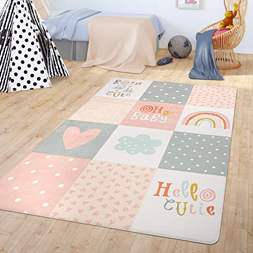 TT Home Teppich Kinderzimmer Kinderteppich Spielmatte Babymatte Modern Jungs Mädchen, Farbe: Pink, Größe:80x150 cm TT Home Teppich Kinderzimmer Kinderteppich Spielmatte Babymatte Modern Jungs Mädchen, Farbe: Pink, Größe:80x150 cm von TT Home
