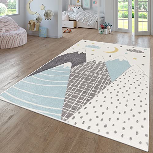 TT Home Teppich Kinderzimmer Kinderzimmerteppich Junge Mädchen Kinderteppich Modern Soft, Farbe: Blau, Größe:200x280 cm TT Home Teppich Kinderzimmer Kinderzimmerteppich Junge Mädchen Kinderteppich Modern Soft, Farbe: Blau, Größe:200x280 cm von TT Home