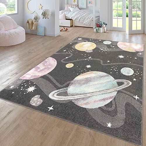 TT Home Teppich Kinderzimmer Kinderzimmerteppich Junge Mädchen Kinderteppich Modern Soft, Farbe:Anthrazit, Größe:160 cm Rund TT Home Teppich Kinderzimmer Kinderzimmerteppich Junge Mädchen Kinderteppich Modern Soft, Farbe:Anthrazit, Größe:160 cm Rund von TT Home
