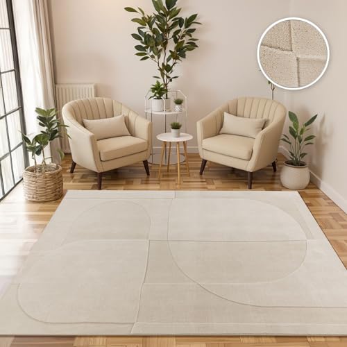 TT Home Teppich Wohnzimmer Hochflor Japandi Panglao Style Skandinavisch Boho Optik Hoch-Tief-Effekt Weiche Struktur Moderne Deko, Farbe:Creme (geometrisch), Größe:200x280 cm TT Home Teppich Wohnzimmer Hochflor Japandi Panglao Style Skandinavisch Boho Optik Hoch-Tief-Effekt Weiche Struktur Moderne Deko, Farbe:Creme (geometrisch), Größe:200x280 cm von TT Home