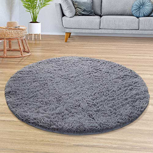 TT Home Teppich Wohnzimmer Hochflor Langflor Weich Soft Modernes Einfarbiges Design, Farbe: Grau, Größe:160 cm Rund TT Home Teppich Wohnzimmer Hochflor Langflor Weich Soft Modernes Einfarbiges Design, Farbe: Grau, Größe:160 cm Rund von TT Home