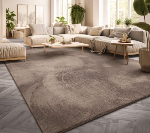 TT Home Teppich Wohnzimmer Kurzflor Anti-Rutsch Rückseite Einfarbiges Design Waschbar, Farbe:Taupe, Größe:80x150 cm TT Home Teppich Wohnzimmer Kurzflor Anti-Rutsch Rückseite Einfarbiges Design Waschbar, Farbe:Taupe, Größe:80x150 cm von TT Home