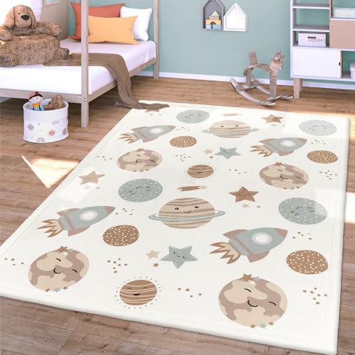 TT Home Waschbarer Teppich Krabbelmatte Babyzimmer Kinder rutschfest Flauschig Punkte, Farbe:Braun Creme, Größe:80x150 cm TT Home Waschbarer Teppich Krabbelmatte Babyzimmer Kinder rutschfest Flauschig Punkte, Farbe:Braun Creme, Größe:80x150 cm von TT Home