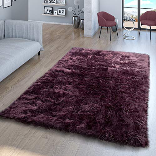 TT Home Wohnzimmer Hochflor Teppich Kunst-Fell Design Versch. Formen Unifarben, Violett, Größe:80x150 cm TT Home Wohnzimmer Hochflor Teppich Kunst-Fell Design Versch. Formen Unifarben, Violett, Größe:80x150 cm von TT Home