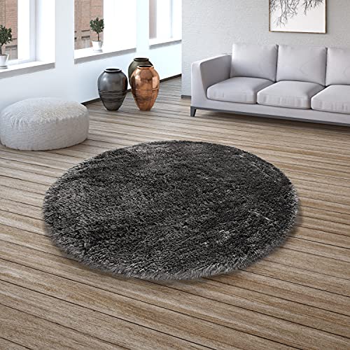 TT Home Wohnzimmer Hochflor Teppich Shaggy Sehr Soft Und Weich Unifarben Anthrazit, Größe:80x150 cm TT Home Wohnzimmer Hochflor Teppich Shaggy Sehr Soft Und Weich Unifarben Anthrazit, Größe:80x150 cm von TT Home