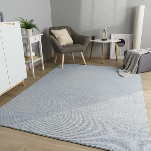 TT Home Wohnzimmer Teppich Esszimmer Kurzflor Boho Design Skandi Flauschig Unifarben, Farbe:Grau, Größe:240x340 cm von TT Home