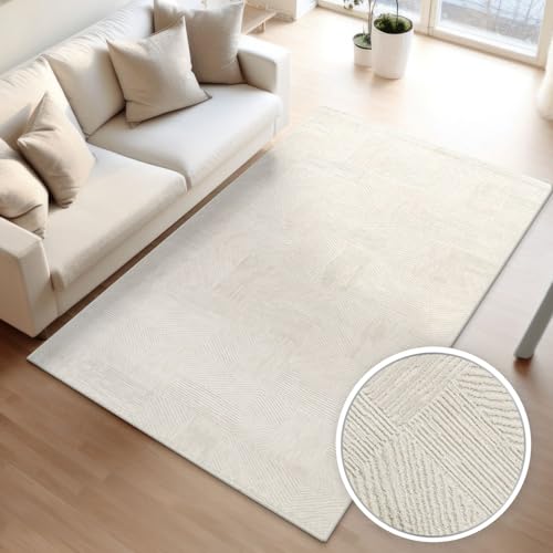TT Home Wohnzimmer Teppich Esszimmer Kurzflor Boho Design Skandinavisch Abstrakt Unifarben Hoch-Tief-Effekt Moderner Style, Größe:120x160 cm TT Home Wohnzimmer Teppich Esszimmer Kurzflor Boho Design Skandinavisch Abstrakt Unifarben Hoch-Tief-Effekt Moderner Style, Größe:120x160 cm von TT Home