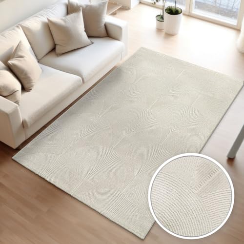 TT Home Wohnzimmer Teppich Esszimmer Kurzflor Boho Design Skandinavisch Unifarben Mit Bogen Optik Hoch-Tief-Effekt Modern, Größe:160x220 cm TT Home Wohnzimmer Teppich Esszimmer Kurzflor Boho Design Skandinavisch Unifarben Mit Bogen Optik Hoch-Tief-Effekt Modern, Größe:160x220 cm von TT Home