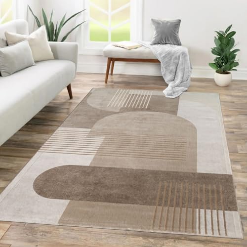 TT Home Wohnzimmer Teppich Esszimmer Kurzflor Geometrisch Abstraktes Design Bogen Streifen Optik Moderner Style, Größe:120x160 cm TT Home Wohnzimmer Teppich Esszimmer Kurzflor Geometrisch Abstraktes Design Bogen Streifen Optik Moderner Style, Größe:120x160 cm von TT Home