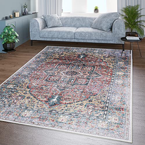 TT Home Wohnzimmer Teppich Flachgewebe Marokkanisch Design Used Look Ornamente Waschbar, Farbe:Bunt 2, Größe:120x160 cm TT Home Wohnzimmer Teppich Flachgewebe Marokkanisch Design Used Look Ornamente Waschbar, Farbe:Bunt 2, Größe:120x160 cm von TT Home