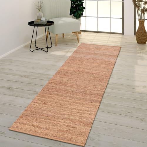TT Home Wohnzimmer Teppich Handgearbeitet Modernes Sisal Design Mit Bordüre, Farbe:Beige Braun, Größe:60x100 cm von TT Home