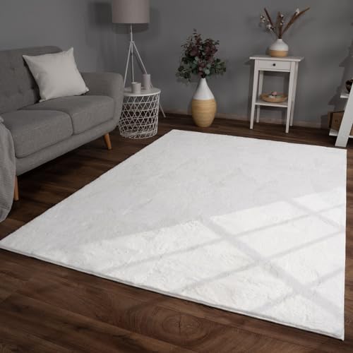 TT Home Wohnzimmer Teppich Hochflor Langflor Kunstfell Weich Modern Unifarben Flauschig, Farbe:Weiß, Größe:60x90 cm TT Home Wohnzimmer Teppich Hochflor Langflor Kunstfell Weich Modern Unifarben Flauschig, Farbe:Weiß, Größe:60x90 cm von TT Home