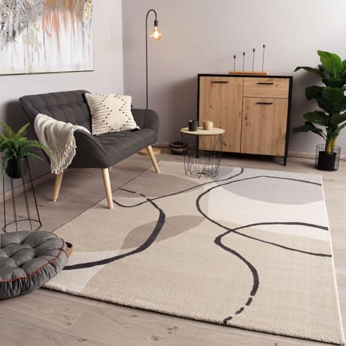 TT Home Wohnzimmer Teppich Kurzflor Modern Abstraktes Geometrisches Design Weich, Farbe:Hellbeige Grau, Größe:240x340 cm TT Home Wohnzimmer Teppich Kurzflor Modern Abstraktes Geometrisches Design Weich, Farbe:Hellbeige Grau, Größe:240x340 cm von TT Home