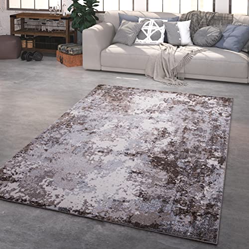 TT Home Wohnzimmer Teppich Kurzflor Modern Abstraktes Vintage Design, Farbe:Grau Beige Braun Creme, Größe:80x150 cm TT Home Wohnzimmer Teppich Kurzflor Modern Abstraktes Vintage Design, Farbe:Grau Beige Braun Creme, Größe:80x150 cm von TT Home