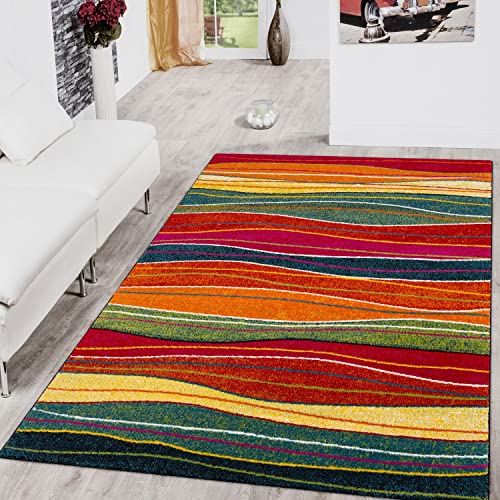 TT Home Wohnzimmer Teppich Kurzflor Soft Modern Abstrakte Designs, Farbe:Bunt 3, Größe:160x230 cm von TT Home