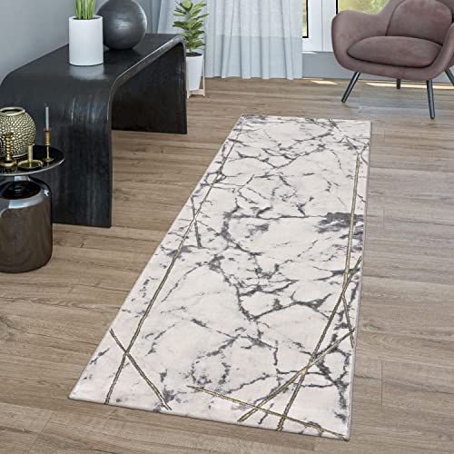 TT Home Wohnzimmer Teppich Kurzflor Wohnzimmerteppich 3D Optik Modern Marmor Design, Farbe:Gold 3, Größe:80x150 cm TT Home Wohnzimmer Teppich Kurzflor Wohnzimmerteppich 3D Optik Modern Marmor Design, Farbe:Gold 3, Größe:80x150 cm von TT Home
