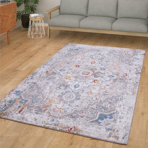 TT Home Wohnzimmer Teppich Kurzflor Wohnzimmerteppich Marokkanisch Vintage Bordüre, Farbe:Bunt, Größe:60x100 cm TT Home Wohnzimmer Teppich Kurzflor Wohnzimmerteppich Marokkanisch Vintage Bordüre, Farbe:Bunt, Größe:60x100 cm von TT Home