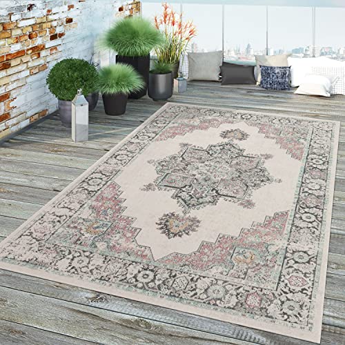 TT Home Wohnzimmer Teppich Kurzflor Wohnzimmerteppich Marokkanisch Vintage Bordüre, Farbe:Creme 2, Größe:200x280 cm von TT Home