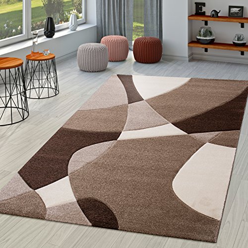 TT Home Wohnzimmer Teppich Moderner Kurzflor 3D Optik Geometrisches Wellen Design, Farbe:Braun 4, Größe:80x300 cm TT Home Wohnzimmer Teppich Moderner Kurzflor 3D Optik Geometrisches Wellen Design, Farbe:Braun 4, Größe:80x300 cm von TT Home