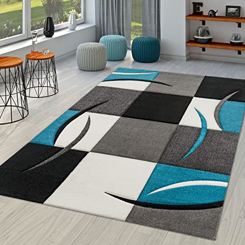 TT Home Wohnzimmer Teppich Moderner Kurzflor 3D Optik Geometrisches Wellen Design, Farbe:Türkis 2, Größe:80x300 cm TT Home Wohnzimmer Teppich Moderner Kurzflor 3D Optik Geometrisches Wellen Design, Farbe:Türkis 2, Größe:80x300 cm von TT Home