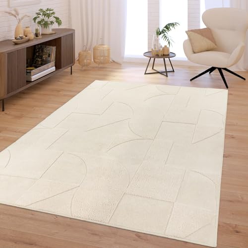 TT Home Wohnzimmer Teppich Schlafzimmer Hochflor Skandinavisch Uni Boho Waschbar, Farbe:Creme, Größe:80x150 cm TT Home Wohnzimmer Teppich Schlafzimmer Hochflor Skandinavisch Uni Boho Waschbar, Farbe:Creme, Größe:80x150 cm von TT Home
