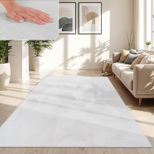 TT Home Wohnzimmer Teppich Weich Shaggy Hochflor Soft Modern Einfarbig Weiß, Größe:300x400 cm TT Home Wohnzimmer Teppich Weich Shaggy Hochflor Soft Modern Einfarbig Weiß, Größe:300x400 cm von TT Home