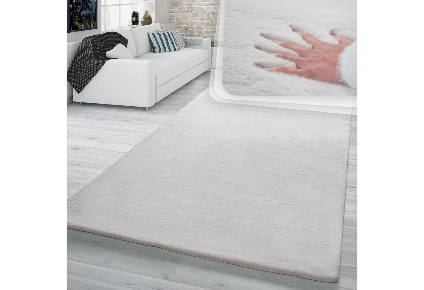 Fellteppich Hochflor Teppich Wohnzimmer Kunstfell Super Soft, TT Home, Läufer, Höhe: 26 mm von TT Home