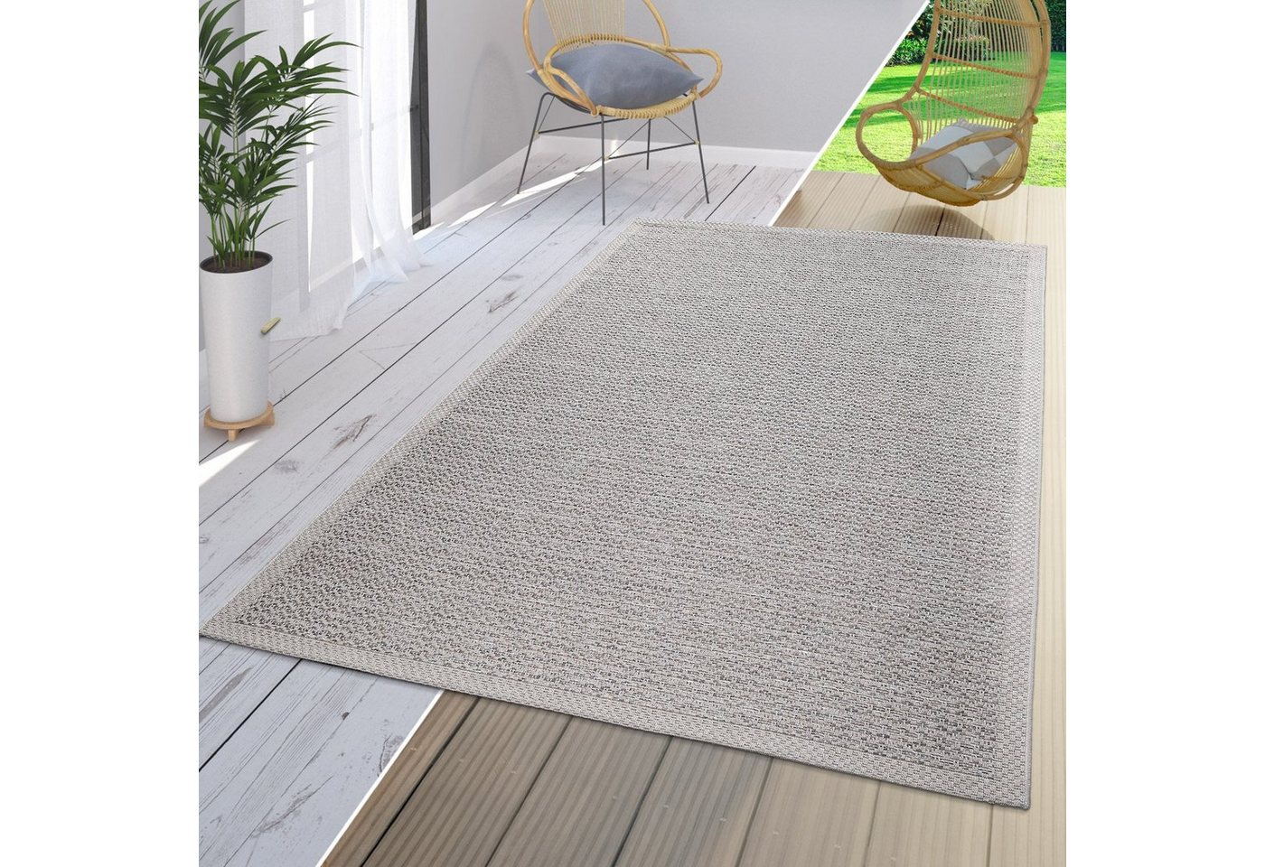 Outdoorteppich Teppich Für In- & Outdoor Balkon, TT Home, rechteckig, Höhe: 4 mm von TT Home