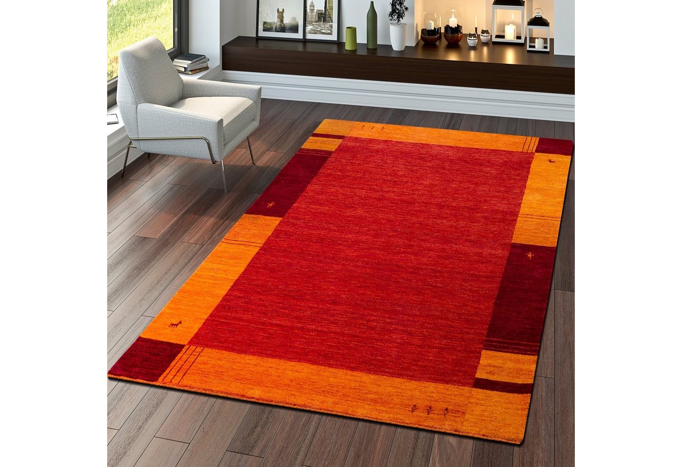 Teppich Gabbeh Handgefertigt Qualität Modern 100% Wolle Meliert In Terrakotta, TT Home, rechteckig, Höhe: 13 mm von TT Home