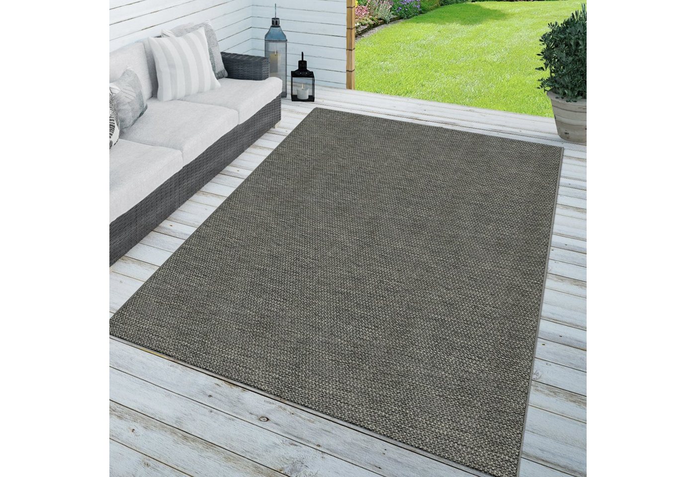 Outdoorteppich Teppich In- & Outdoor Balkon Küchenteppich, TT Home, Läufer, Höhe: 4 mm von TT Home