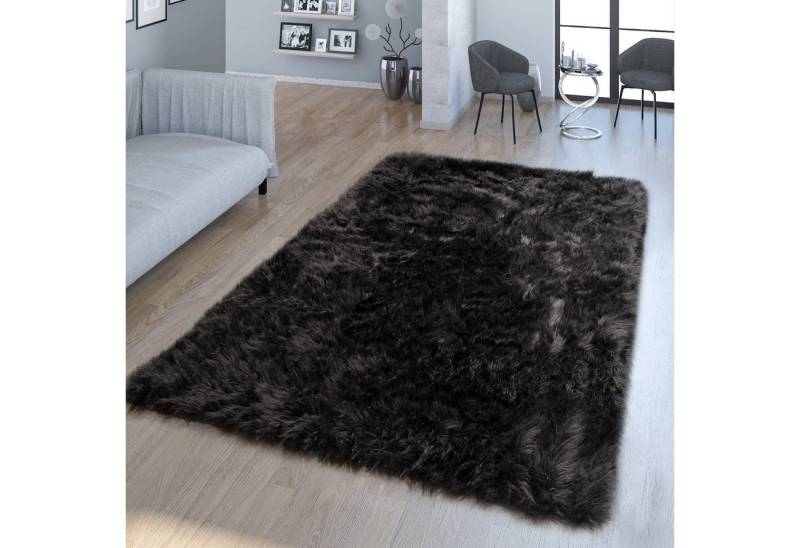 Fellteppich Wohnzimmer Hochflor Teppich Kunst-Fell Design, TT Home, rund, Höhe: 64 mm von TT Home