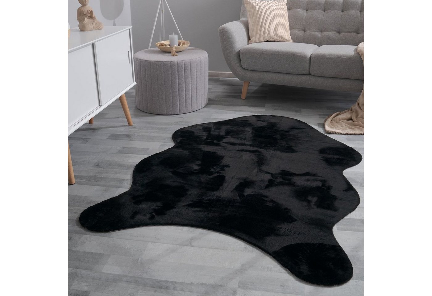 Teppich Wohnzimmer Teppich Unifarben Flauschig Modern Kunstfell Kurzflor, TT Home, Fell, Höhe: 16 mm von TT Home