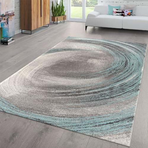Wohnzimmer Teppich Kurzflor Abstraktes Design Pastell Used Look Modern Bunt, Farbe:Grau Türkis Beige, Größe:200x290 cm Wohnzimmer Teppich Kurzflor Abstraktes Design Pastell Used Look Modern Bunt, Farbe:Grau Türkis Beige, Größe:200x290 cm von TT Home