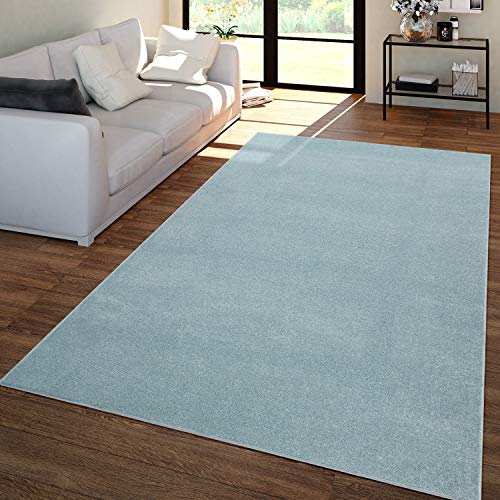TT Home Wohnzimmer Teppich Kurzflor Unifarbendes Design Modern Und Zeitlos, Farbe: Türkis, Größe:60x100 cm von TT Home