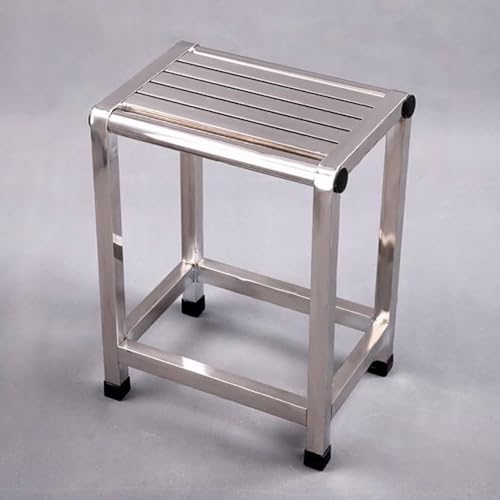TT-YEC Badezimmer-Fußhocker, Duschhocker Aus Edelstahl Für Zuhause, Kleine Stufe Zum Rasieren Der Beine, Badewannensitz Aus Metall, Rutschfester Duschstuhl Fürs Badezimmer,H46cm von TT-YEC