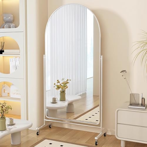 TT-YEC Beweglicher Stand-Ganzkörperspiegel Für Den Haushalt, Großer Gewölbter Ganzkörperspiegel Mit Rädern Und Halterung Aus Aluminiumlegierung, Spiegelwinkel Verstellbar,L70×h176cm TT-YEC Beweglicher Stand-Ganzkörperspiegel Für Den Haushalt, Großer Gewölbter Ganzkörperspiegel Mit Rädern Und Halterung Aus Aluminiumlegierung, Spiegelwinkel Verstellbar,L70×h176cm von TT-YEC