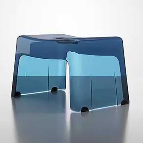 TT-YEC Duschhocker Aus Acryl Für Erwachsene, Tragbarer Rutschfester Badehocker Für Das Badezimmer, Badestuhl Für Den Innenbereich, Transparenter Fußhocker Aus Acryl,Blue h29cm von TT-YEC