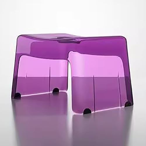 TT-YEC Duschhocker Aus Acryl Für Erwachsene, Tragbarer Rutschfester Badehocker Für Das Badezimmer, Badestuhl Für Den Innenbereich, Transparenter Fußhocker Aus Acryl,Purple h29cm von TT-YEC
