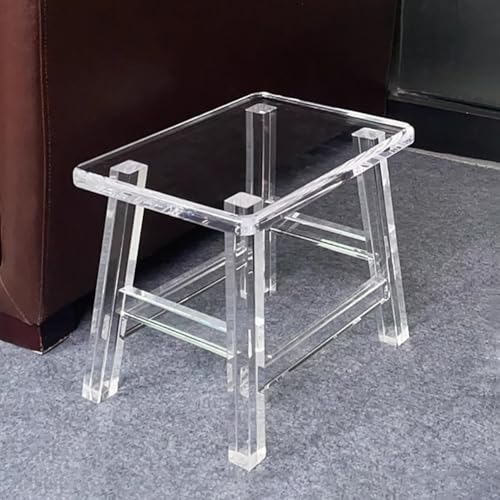TT-YEC Luxus Transparentes Acrylschuhwechselhocker, Kleiner Duschhocker Im Badezimmer, Schwere Rasur-Rasierstuhl, Eckquadrathocker, Geeignet Für Schlafzimmer Und Wohnzimmer,H30cm von TT-YEC