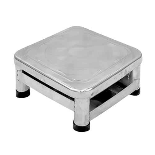 TT-YEC Multifunktionaler Badezimmer-Tritthocker, Duschhocker, Rutschfester Badesitz Aus Edelstahl, Robuster Tritthocker Aus Metall, 4 Stützstangen, Tragkraft 300 Kg,H15cm von TT-YEC