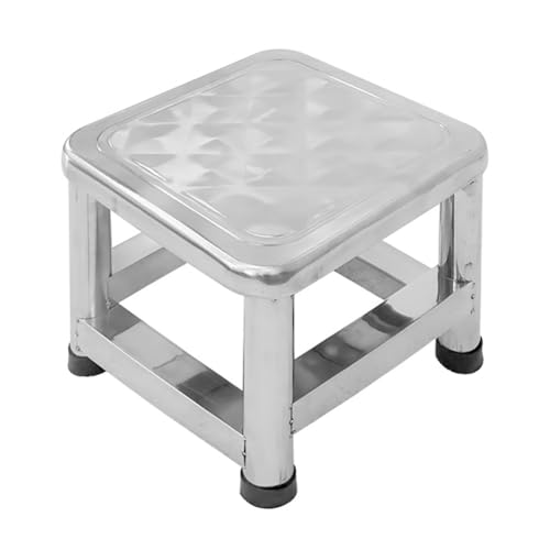 TT-YEC Multifunktionaler Badezimmer-Tritthocker, Duschhocker, Rutschfester Badesitz Aus Edelstahl, Robuster Tritthocker Aus Metall, 4 Stützstangen, Tragkraft 300 Kg,H25cm von TT-YEC