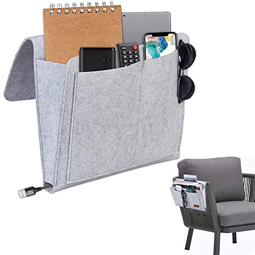 Filz Betttasche, Betttasche Sofa Organizer, Filz Nachttisch Tasche, Filz Bett Organizer Betttaschen, mit 5 Taschen, zur Ablage von Büchern, Handys, Fernbedienungen, Brillen neben Bett und Sofa von TTBDDM